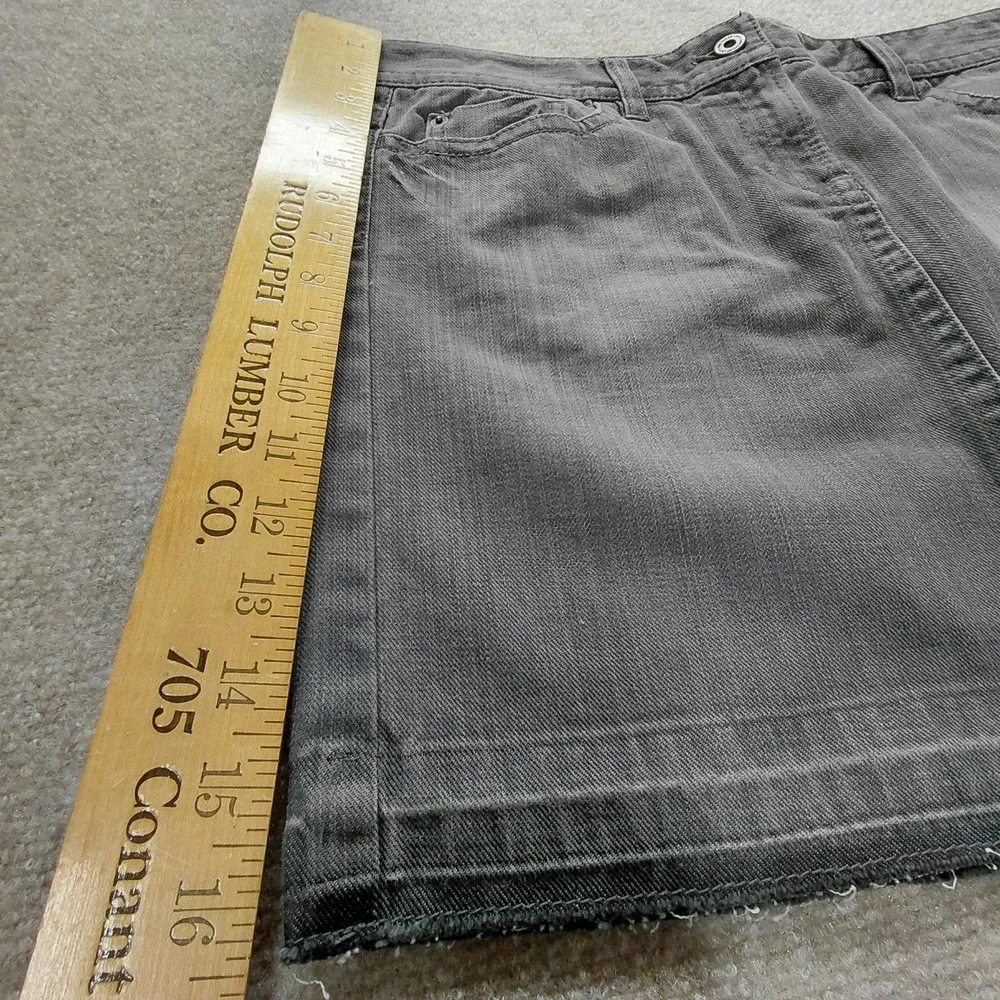 Ann Taylor LOFT Womens 10 Denim Gray Skirt Raw Hem Distressed Grunge Goth Witchy